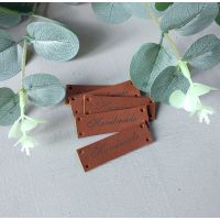 Бирка кожаная 15х45 мм, цвет виски 