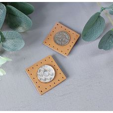 Застёжка магнитная, размер 3х3 см, цвет горчица ital 