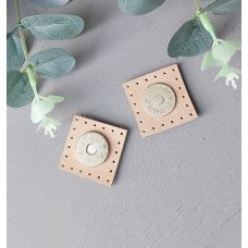 Застёжка магнитная, размер 3х3 см, цвет натуральный