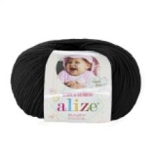 Alize Baby Wool, цвет 60 чёрный 