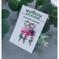 Маркеры для вязания, розовый фламинго 