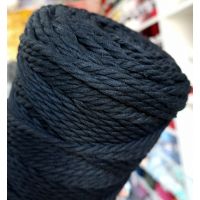 Верёвка крученая 4 мм, цвет чёрный 
