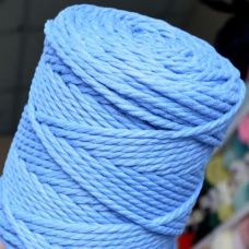 Верёвка крученая 4 мм, цвет светлый джинс 