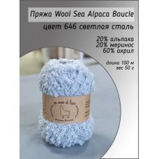 Пряжа Wool Sea Alpaca Boucle, цвет 646 светлая сталь